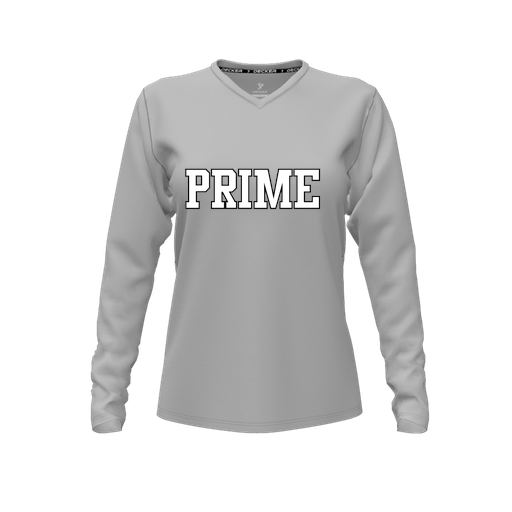 [CUS-DFW-TEES-CMF-VNK-LSL-GRY-FYXS-LOGO2] Comfort T-Shirt (Female Youth XS, Gray, V Neck, Logo 2, Long Sleeve)