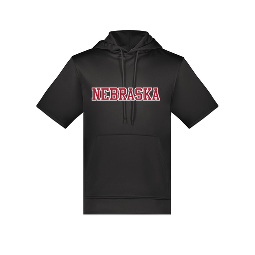 [6871.080.S-LOGO3] Men's Dri Fit Short Sleeve Hoodie (Adult S, Black, Logo 3)