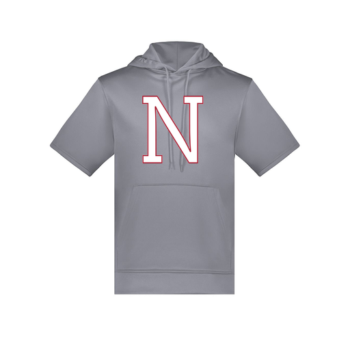 [6871.059.S-LOGO1] Men's Dri Fit Short Sleeve Hoodie (Adult S, Gray, Logo 1)