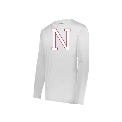[222823.005.S-LOGO1] Youth LS Smooth Sport Shirt (Youth S, White, Logo 1)
