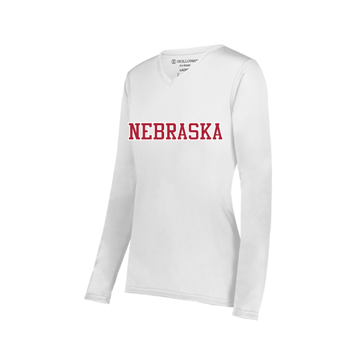 [222824.005.S-LOGO3] Ladies LS Smooth Sport Shirt (Female Adult S, White, Logo 3)
