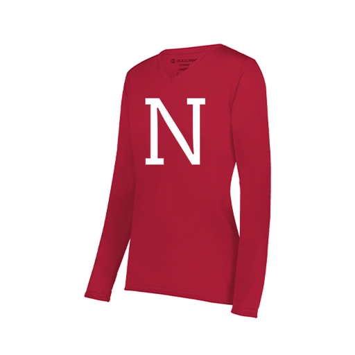 [222824.083.S-LOGO1] Ladies LS Smooth Sport Shirt (Female Adult S, Red, Logo 1)