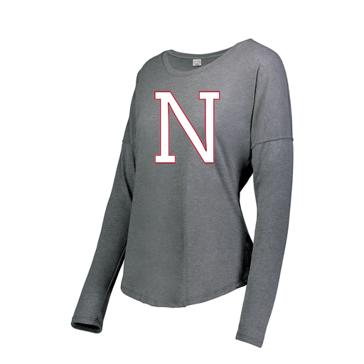 [3077.013.S-LOGO1] Ladies LS Ultra-blend T-Shirt (Female Adult S, Gray, Logo 1)